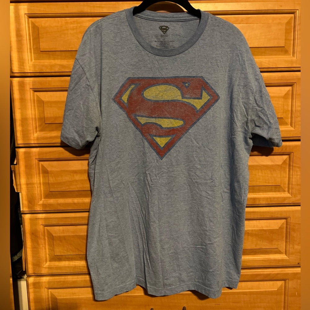 Men’s XL Vintage style light blue - Superman Tshirt